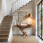 Rustic Organic Console Table With Unique Sculptural Tree Inspired Wood Base For Entryway And Living Room - view 8 of 8