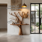 Rustic Organic Console Table With Tree Branch Wood Base For Living Room - view 8 of 8