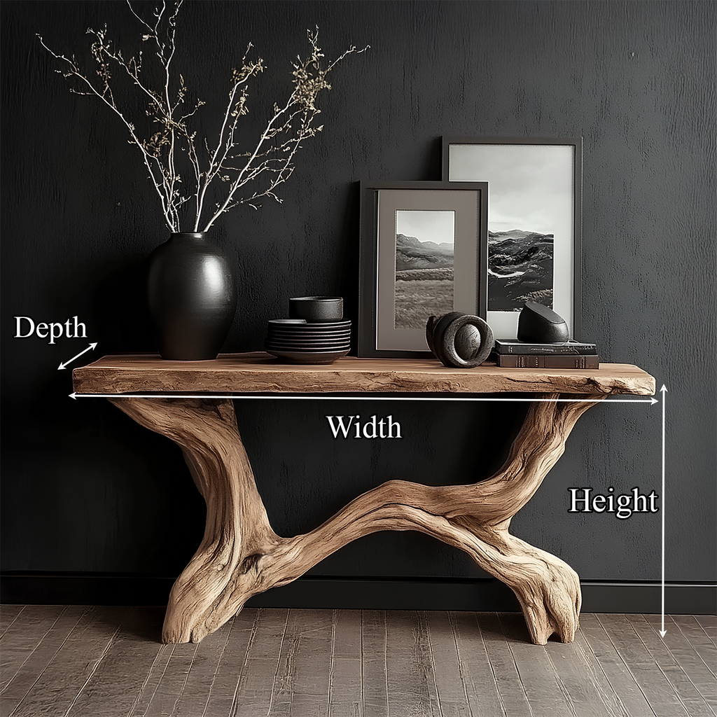 Live Edge Console Table Solid Wood Rustic Driftwood Gift - view 8 of 8