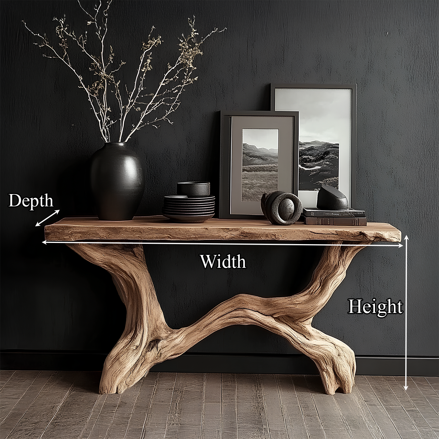Live Edge Console Table Solid Wood Rustic Driftwood Gift - view 8 of 8