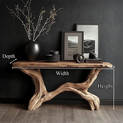 Live Edge Console Table Solid Wood Rustic Driftwood Gift - view 8 of 8