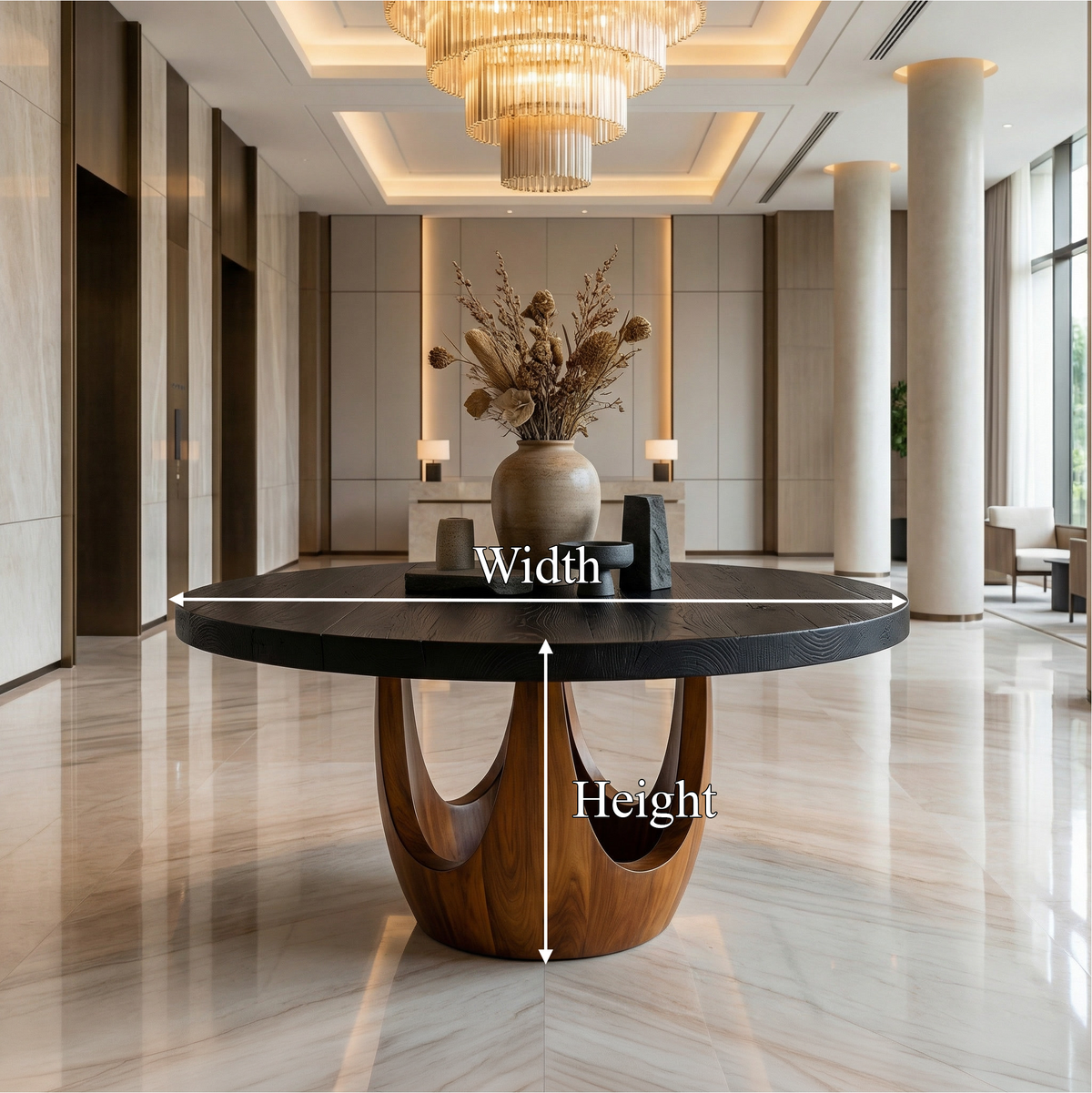 Modern Luxury Round Foyer Table For Entryway And Lobby - view 8 of 8