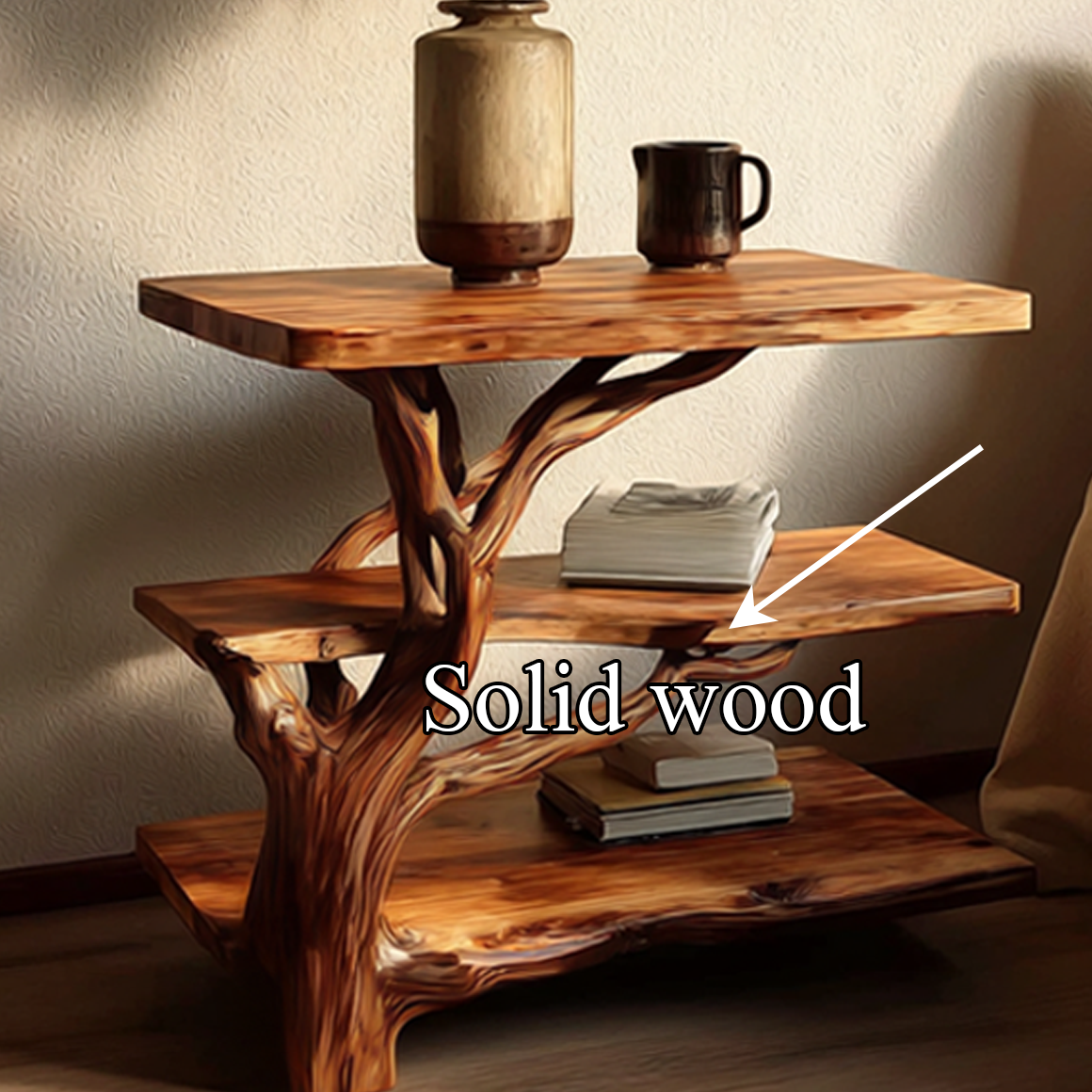 Rustic Tree Bedside Table Bedroom - view 3 of 8