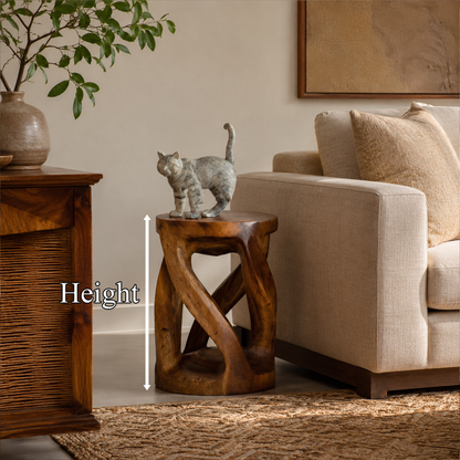 Handcrafted Side Table With Organic Twisted Design For Reading Nook - view 8 of 8