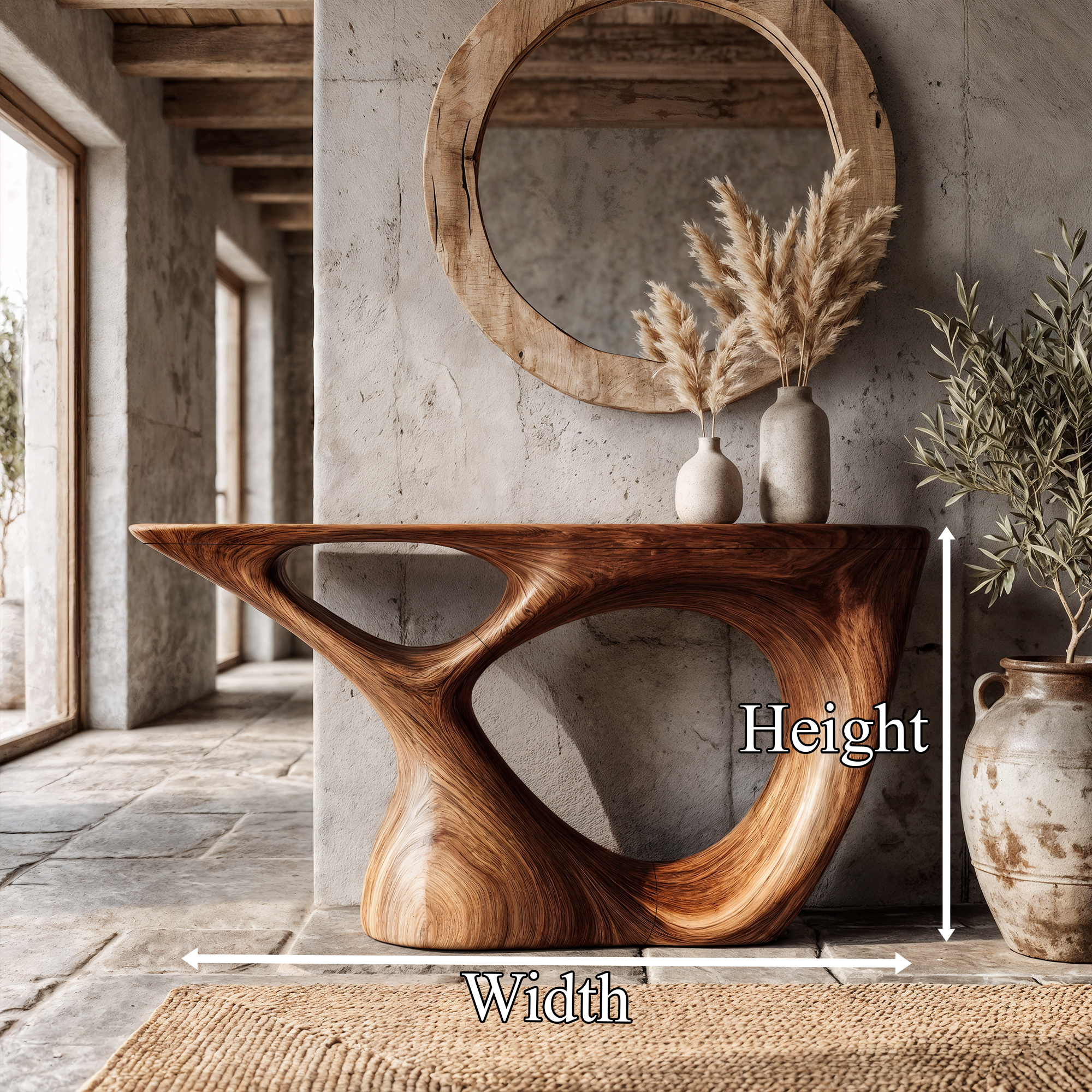 Sculptural Console Table With Curved Base For Entryway - view 8 of 8
