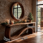 Modern Console Table Table With Sculptural Open Wood Base For Living Room - view 8 of 8