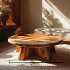 Rustic Coffee Table With Solid Wood Stump Base For Living Room - view 8 of 8
