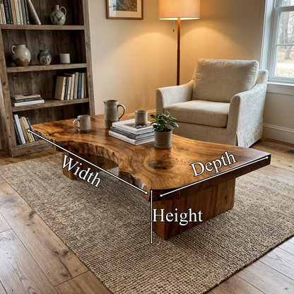 Rustic Sculptural Coffee Table Modern Living Room Display - view 8 of 8