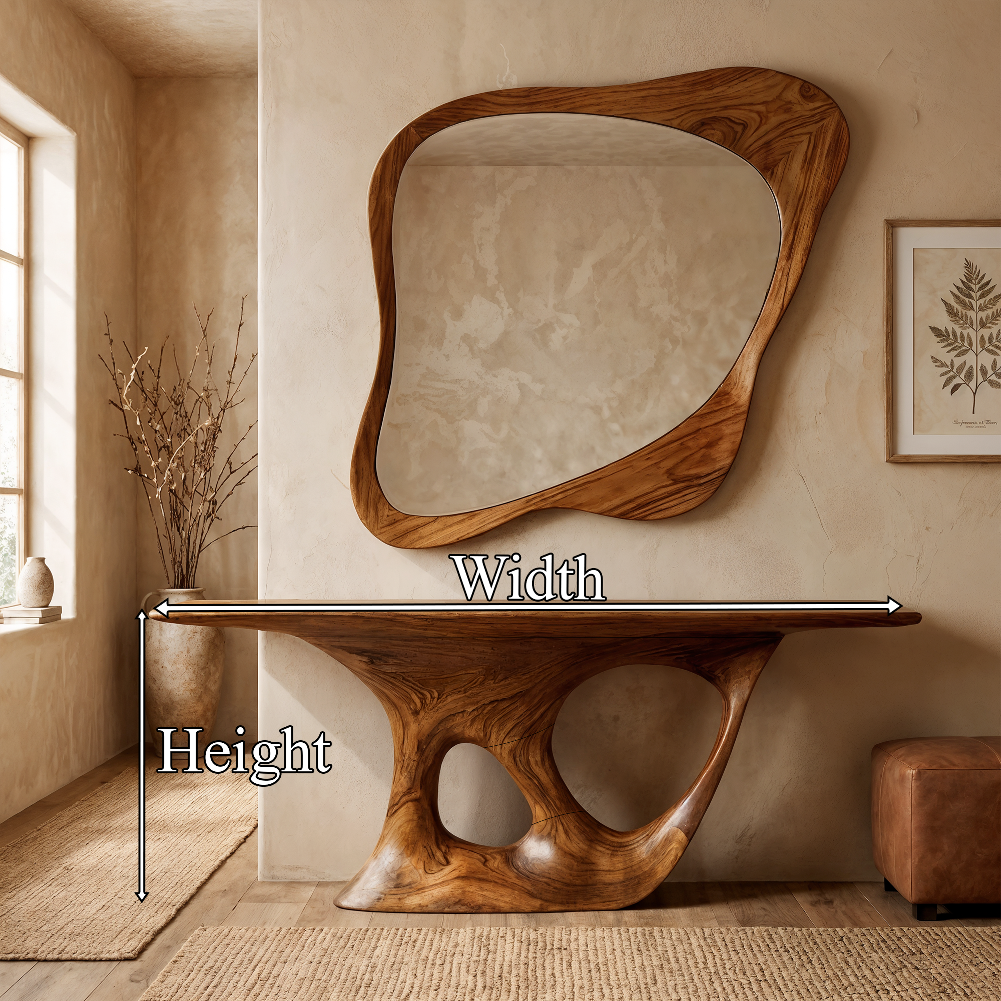 Rustic Solid Wood Console Table Living Room - view 8 of 8