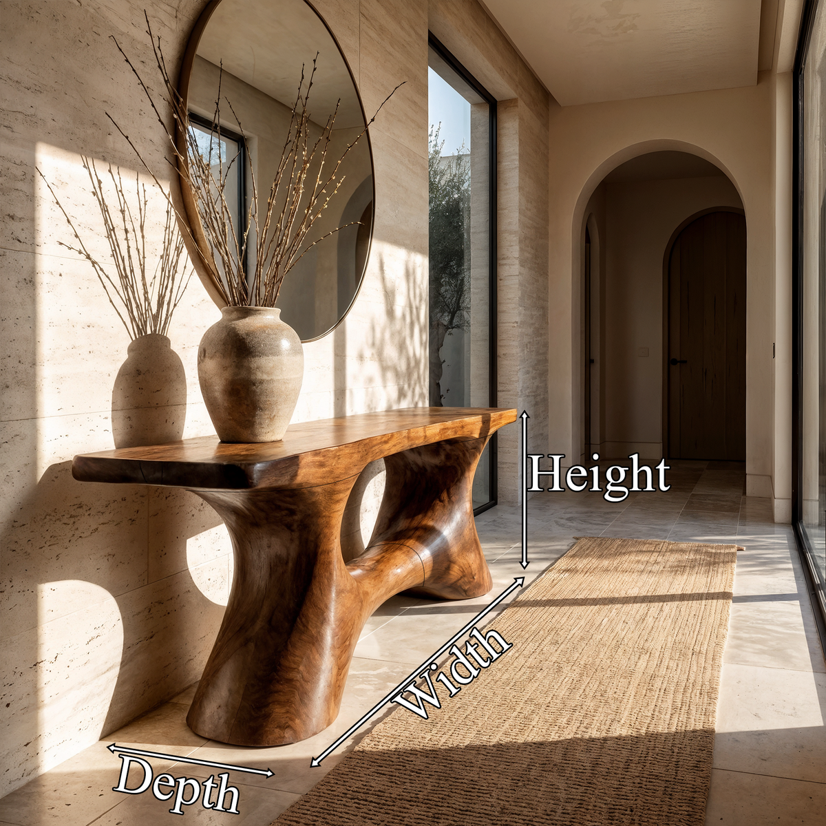 Contemporary Organic Void Base Console Table Entryway Hallway Living Room - view 8 of 8