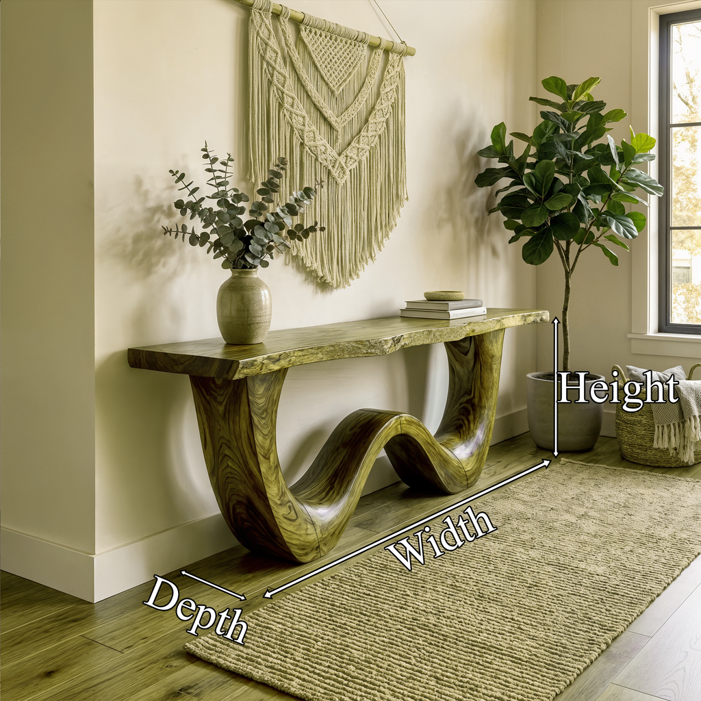 Organic Wave Base Console Table Entryway Hallway Living Room - view 8 of 8