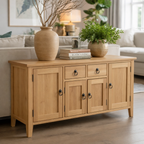 Solid Wood Console Table with Storage Cabinets and Drawers - view 1 of 9