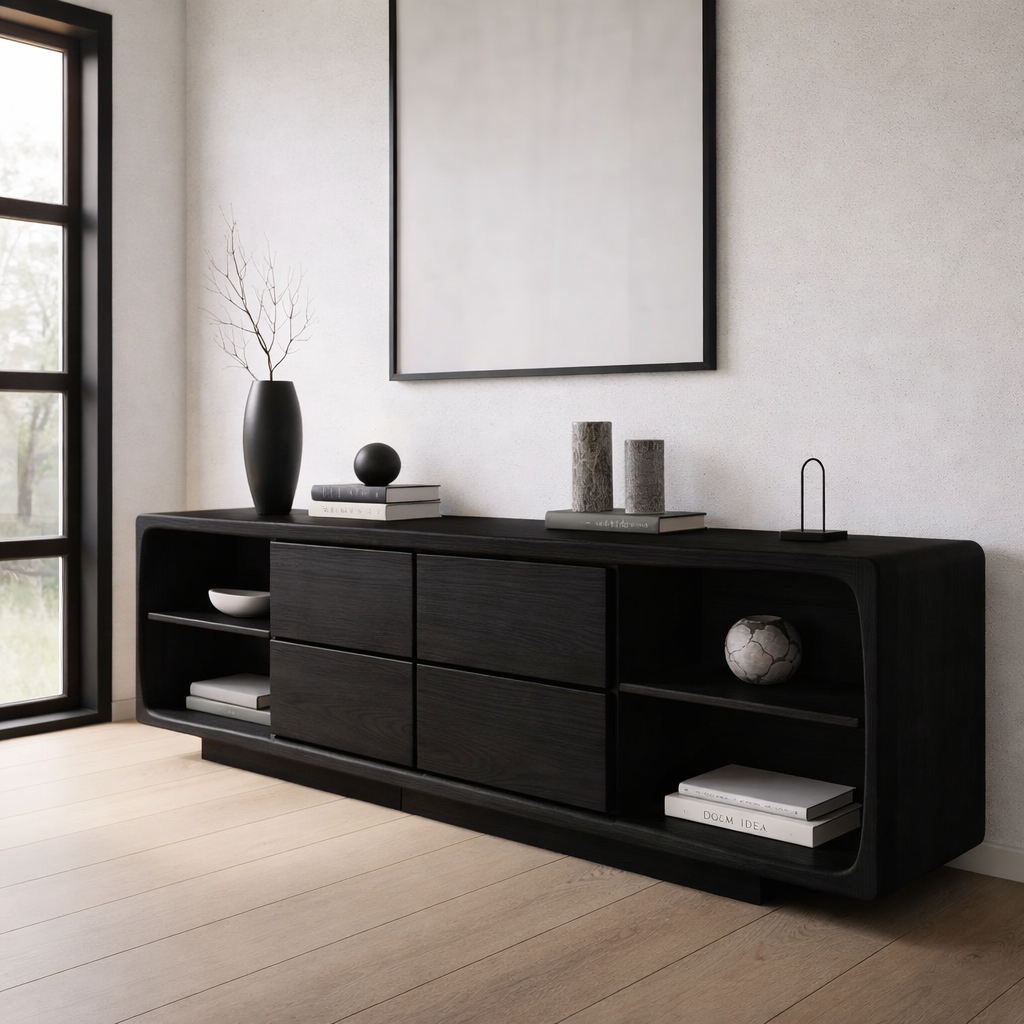 Solid Wood Console Table with Drawer Storage and Open Shelf Design for Modern Living Room - view 5 of 9