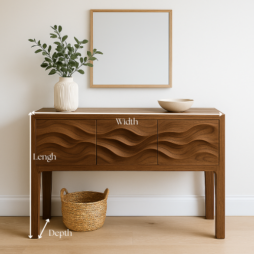 Console Table, Solid Wood Table, Pure Hardwood, Handcrafted. - view 2 of 5