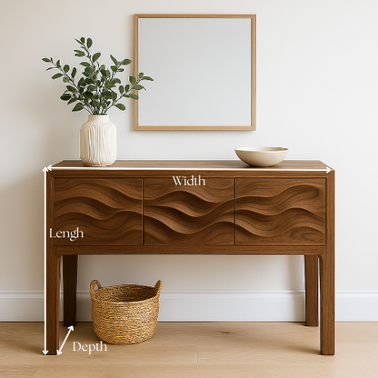 Console Table, Solid Wood Table, Pure Hardwood, Handcrafted. - view 2 of 5