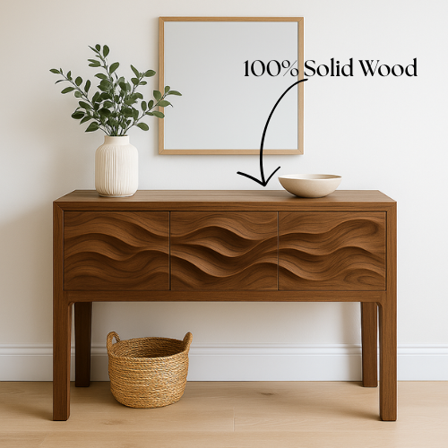 Console Table, Solid Wood Table, Pure Hardwood, Handcrafted. - view 3 of 5