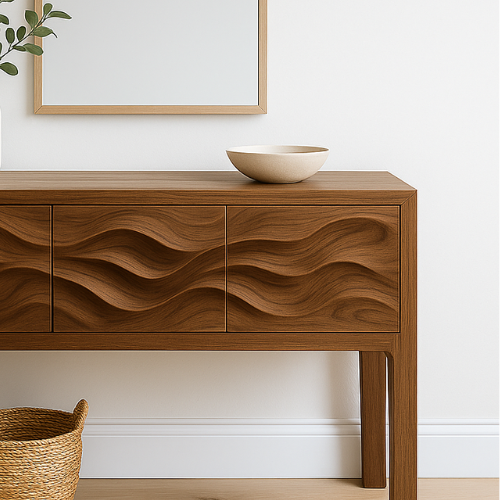 Console Table, Solid Wood Table, Pure Hardwood, Handcrafted. - view 5 of 5