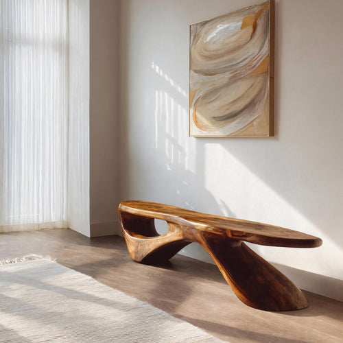 Sculptural Organic Bench For Entryway Or Living Room - view 1 of 7