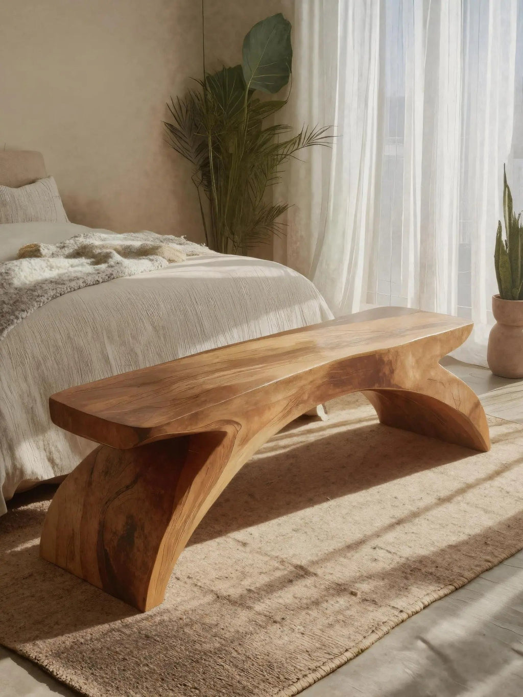 Organic Sculptural Bench For Bedroom Or Living Room - view 2 of 7