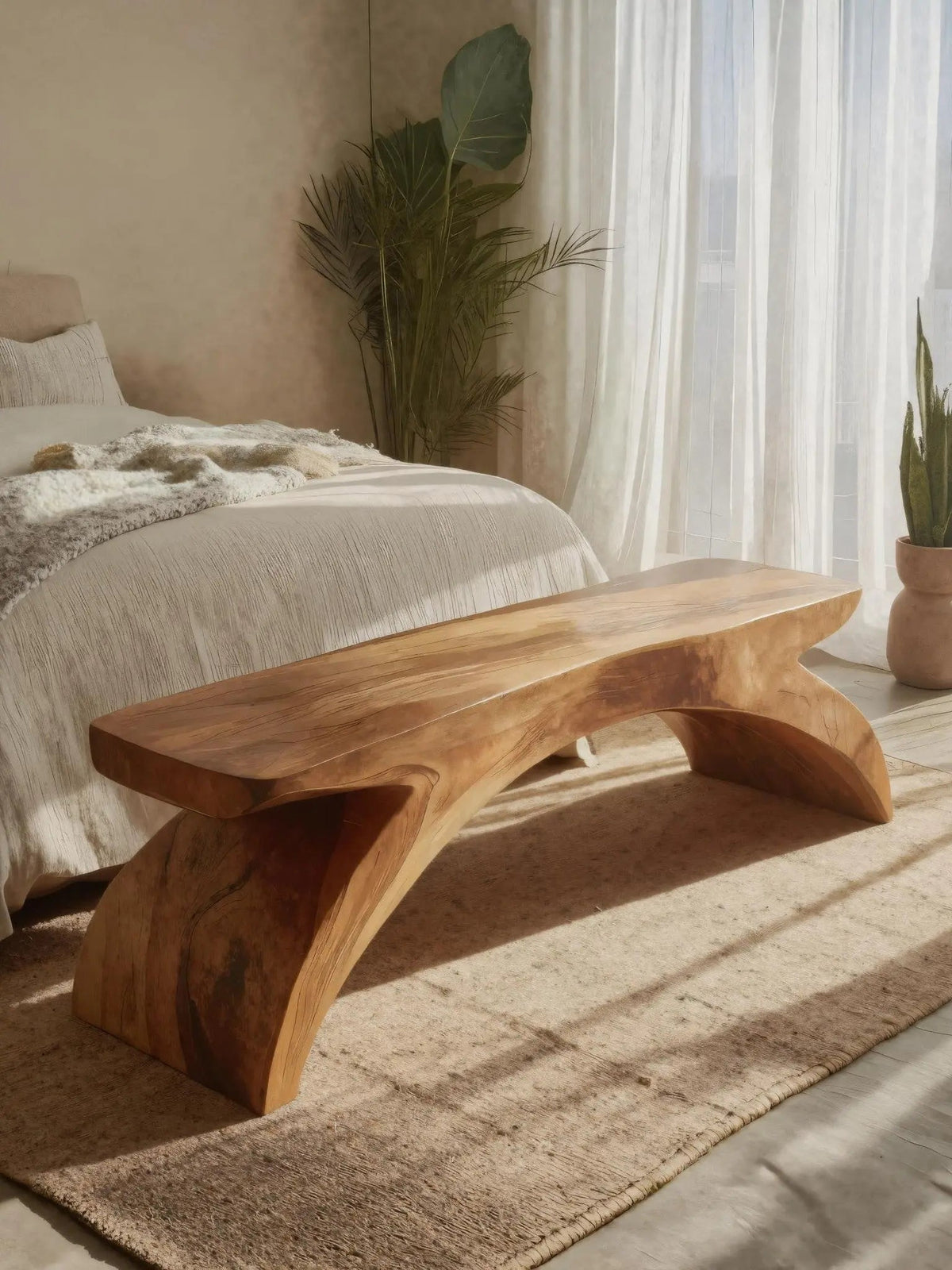 Organic Sculptural Bench For Bedroom Or Living Room - view 2 of 7