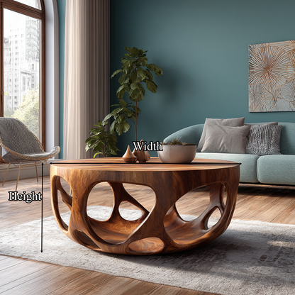 Artisan Coffee Table Natural Wood Farmhouse Gift - view 6 of 6