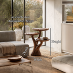 Organic Sculptural Side Table With Multi Tier Solid Wood Shelves For Living Room And Bedroom - view 8 of 8