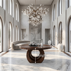 Contemporary Round Foyer Table With Sculptural Open Ring Base For Entryway And Hallway - view 8 of 8