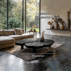 Rustic Coffee Table With Hand Carved Organic Wood Top And Chunky Pedestal Legs For Living Room - view 8 of 8