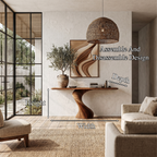 Modern Organic Console Table With Sculptural Twisted Solid Wood Base For Entryway And Living Room - view 8 of 8