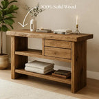 Handcrafted Natural Wood Console Table – Minimal Organic Design - view 3 of 5