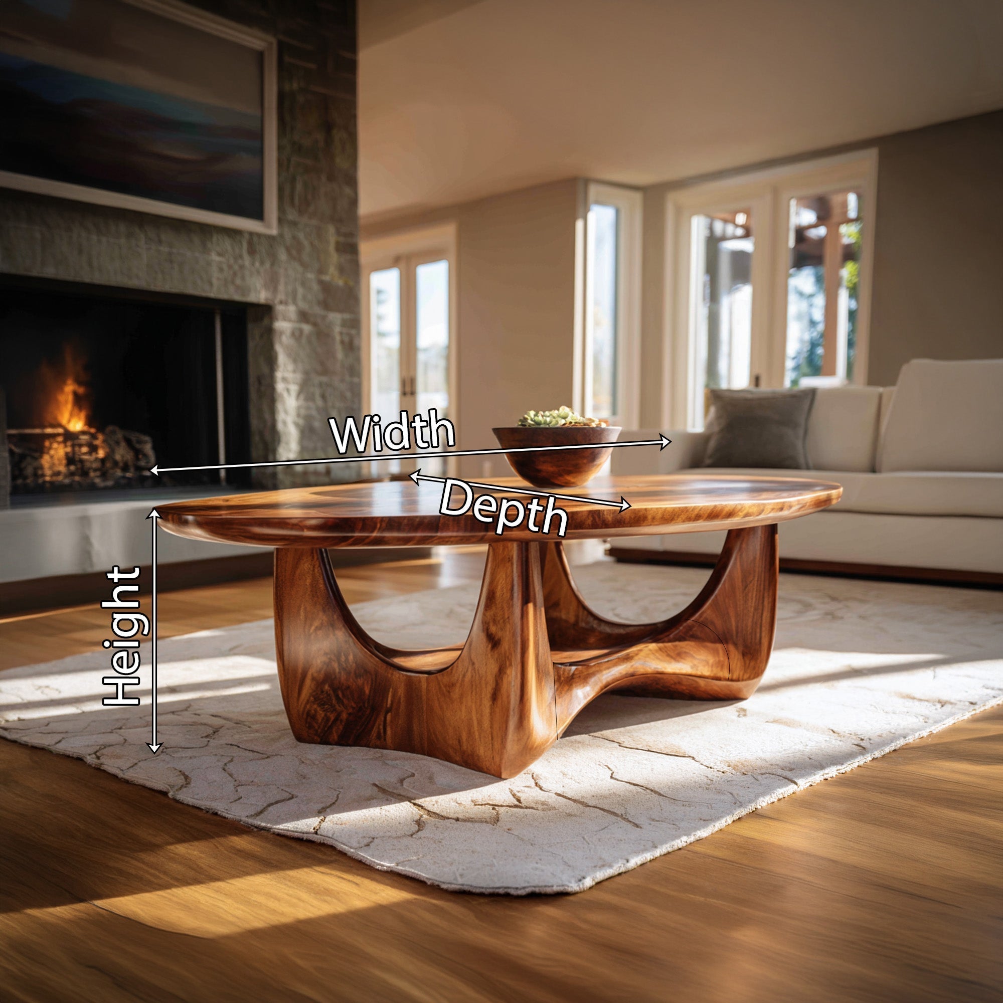 Round Sculptural Coffee Table With Open Pedestal Base - view 8 of 8