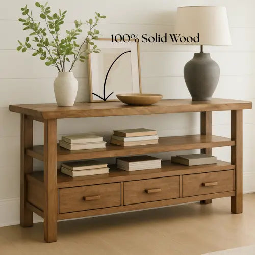 Handcrafted Solid Wood Console Table – Modern Rustic Elegance - view 3 of 5