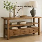Handcrafted Solid Wood Console Table – Modern Rustic Elegance - view 3 of 5