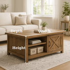 Handcrafted Solid Wood Coffee Table – Farmhouse Style with Storage Drawer and Shelves - view 3 of 6