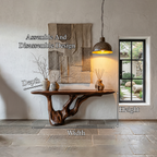 Rustic Console Table With Handcrafted Tree Root Base For Entryway And Living Room - view 8 of 8