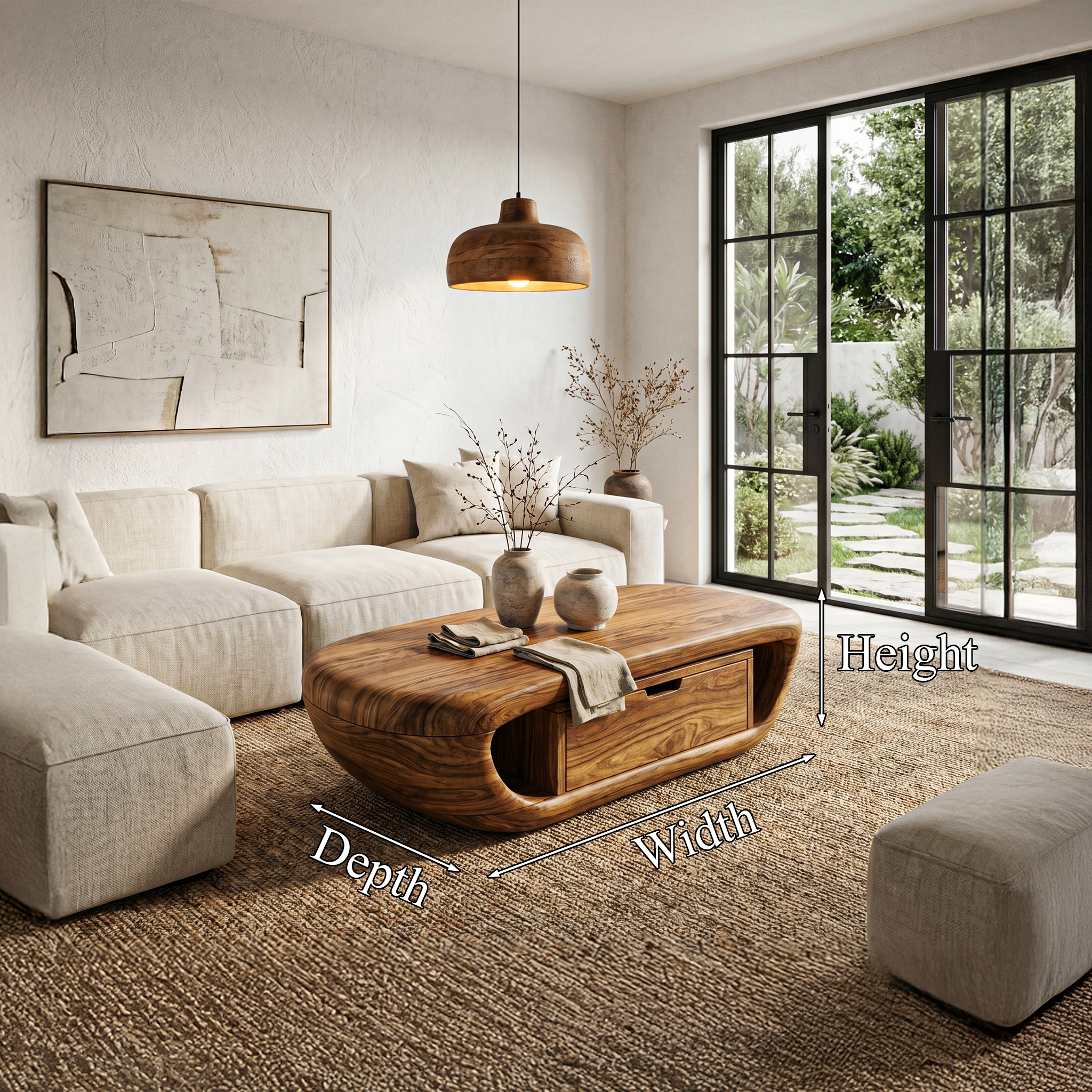 Modern Coffee Table With Built In Storage Shelf For Living Room - view 8 of 8