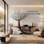 Rustic Console Table With Tree Inspired Solid Wood Base And Display Shelf - view 8 of 8