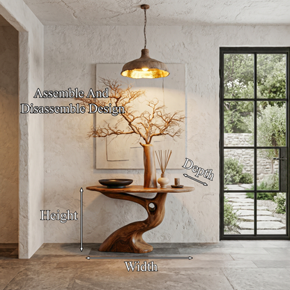 Tree Inspired Console Table With Sculptural Wood Structure For Hallway - view 8 of 8