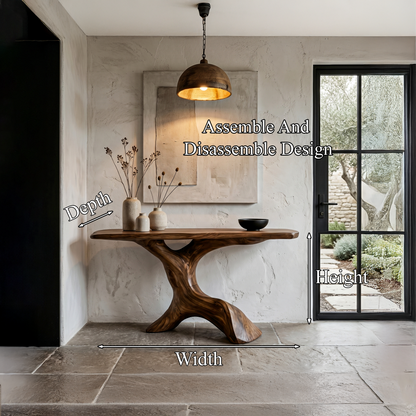 Rustic Console Table With Handcrafted Tree Root Base For Entryway And Living Room - view 8 of 8