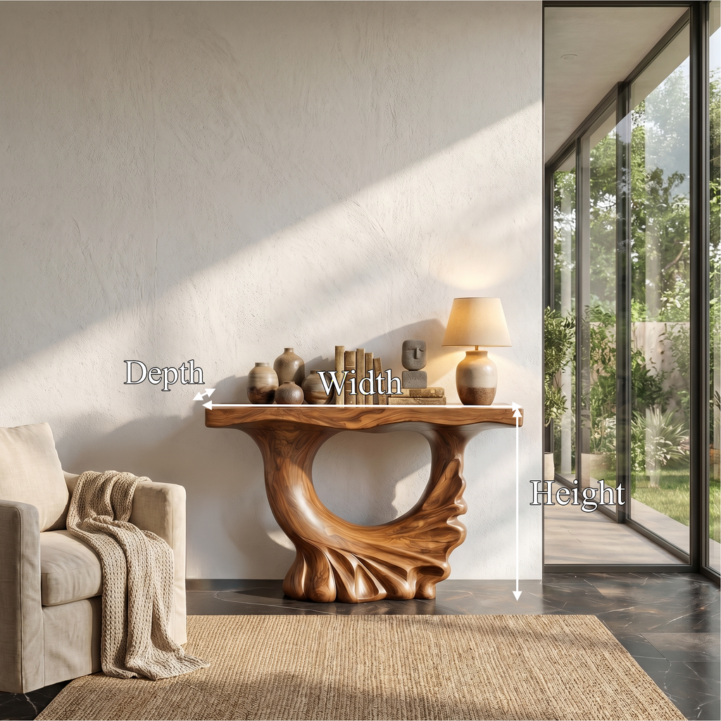 Modern Console Table With Ring Form Pedestal Base For Living Room - view 8 of 8