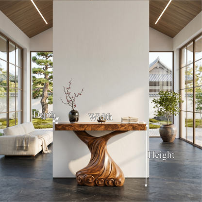 Contemporary Console Table With Carved Twist Form For Hallway - view 8 of 8