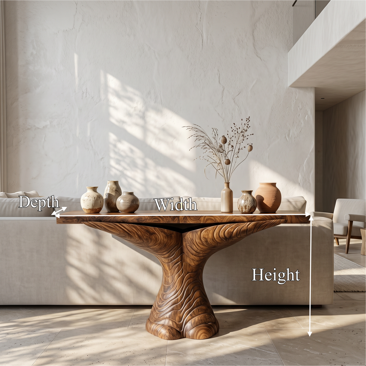Organic Console Table With Sculptural Ribbon Form For Entryway - view 8 of 8