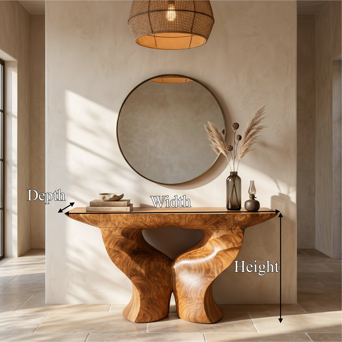 Organic Console Table With Artistic Nature Inspired Design For Living Room - view 8 of 8