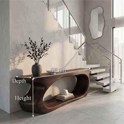 Modern Console Table With Sculptural Circular Form For Entryway - view 8 of 8