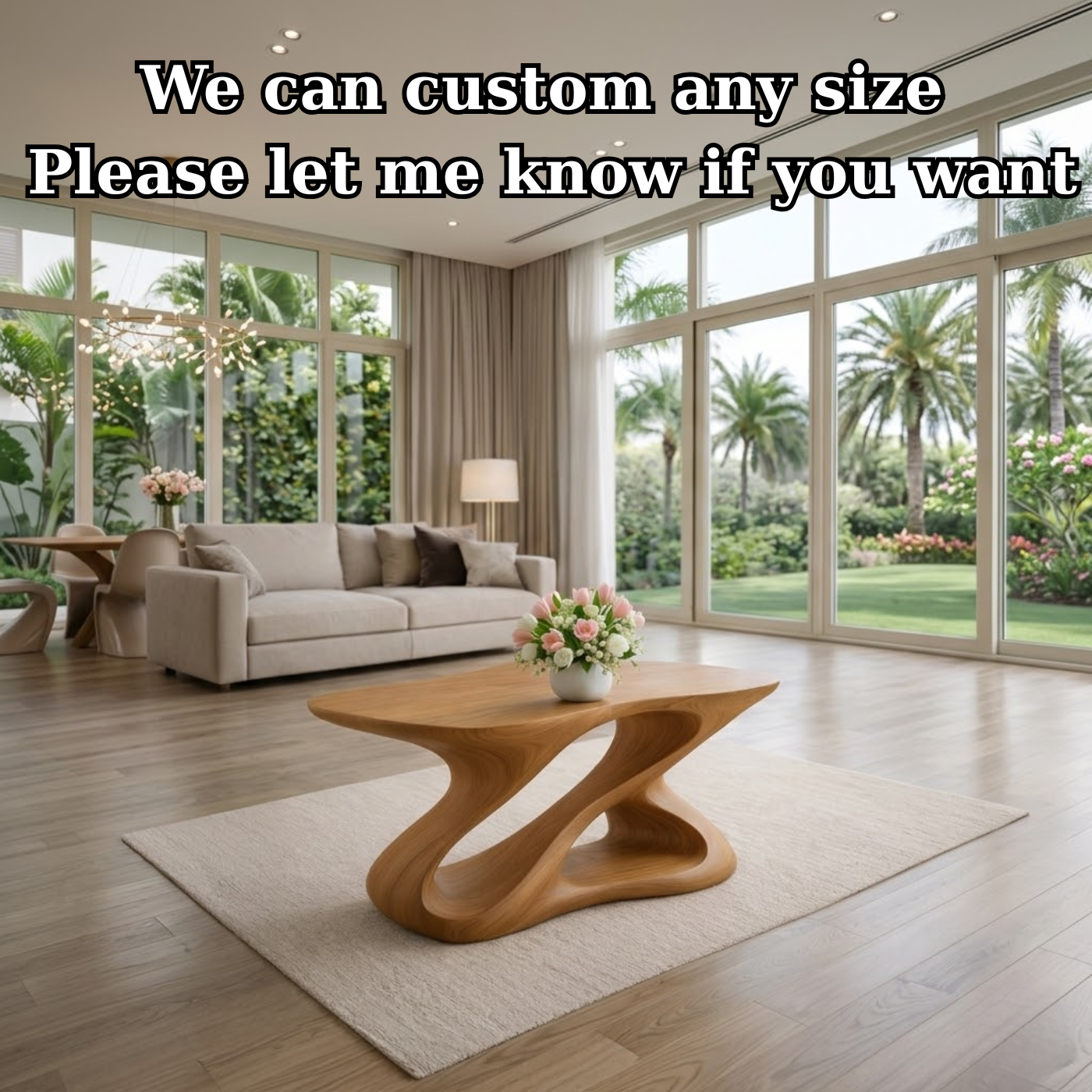Sculptural Solid Wood Coffee Table for Modern Living Rooms - view 7 of 9
