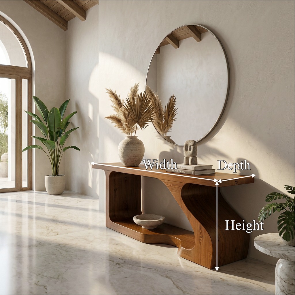 Modern Console Table With Sculptural Curved Form For Entryway - view 8 of 8