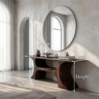 Modern Console Table With Soft Geometric Form For Living Room - view 8 of 8