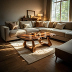 Live Edge Natural Wood Coffee Table with Curved Sculptural Frame - view 2 of 6