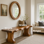 Handcrafted Solid Wood Live-Edge Entryway Bench – Sculptural & Organic Seating - view 2 of 5
