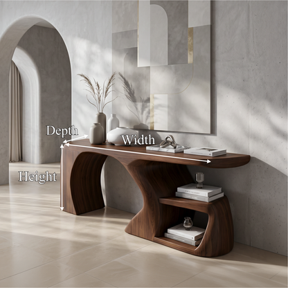 Modern Console Table With Architectural Curved Design For Entryway - view 8 of 8